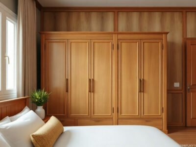 Tủ quần áo gỗ tự nhiên bốn cánh giúp tránh sai lầm khi chọn mua tủ quần áo gỗ